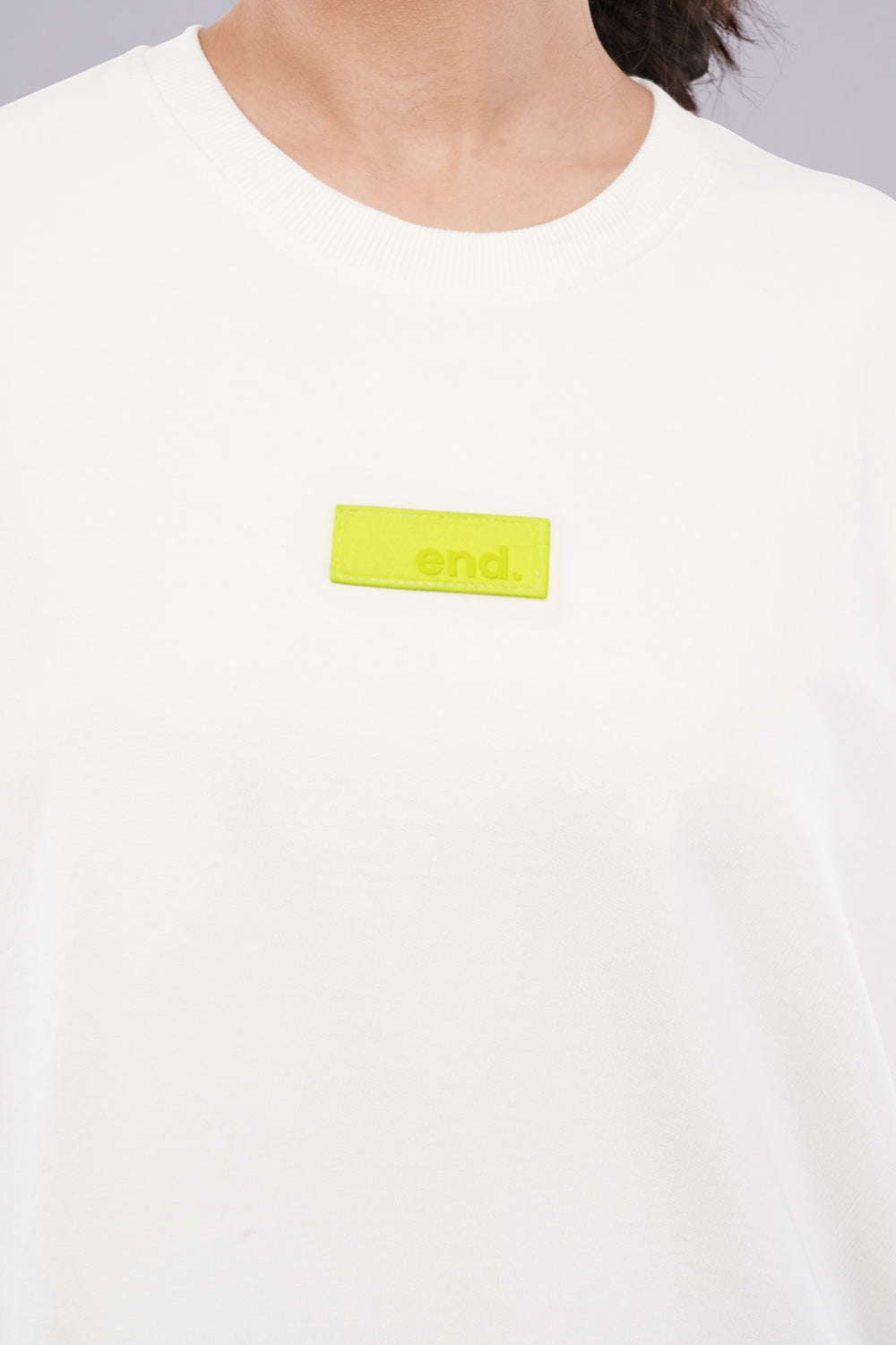 Women’s Boxy Fit Oversized T-Shirt – White Pause. Print