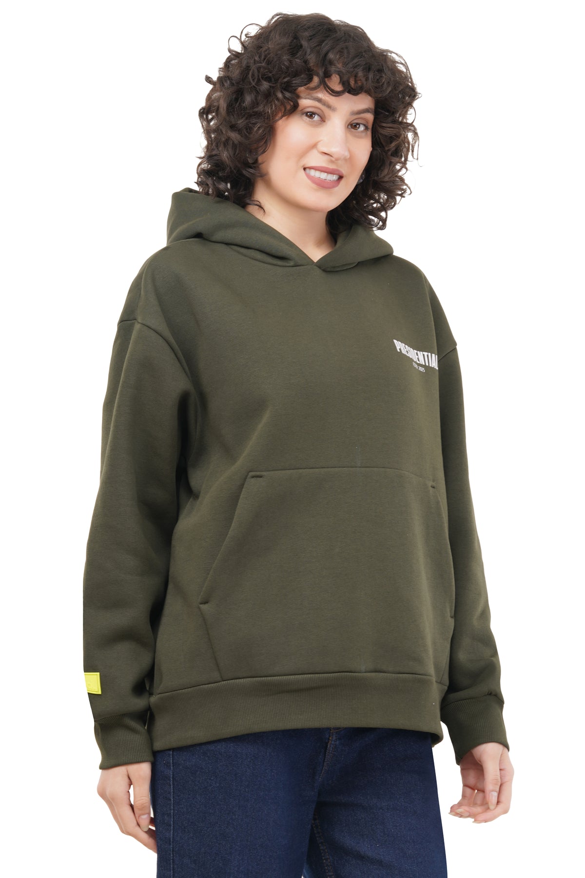 OVERSIZED OLIVE GREEN HOODIE WOMEN