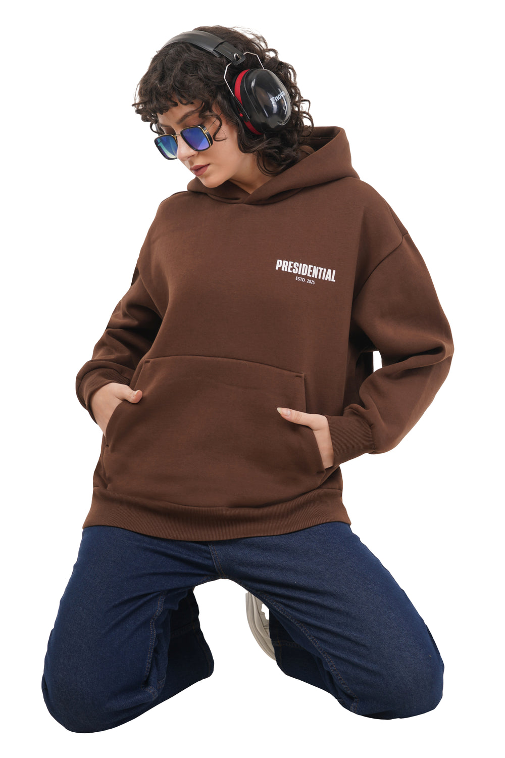 OVERSIZED OLD BROWM HOODIE WOMEN