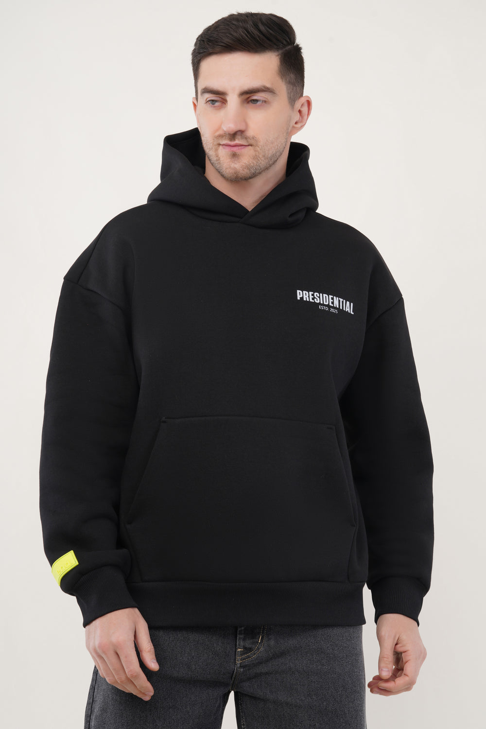 OVERSIZED BLACK HOODIE MEN