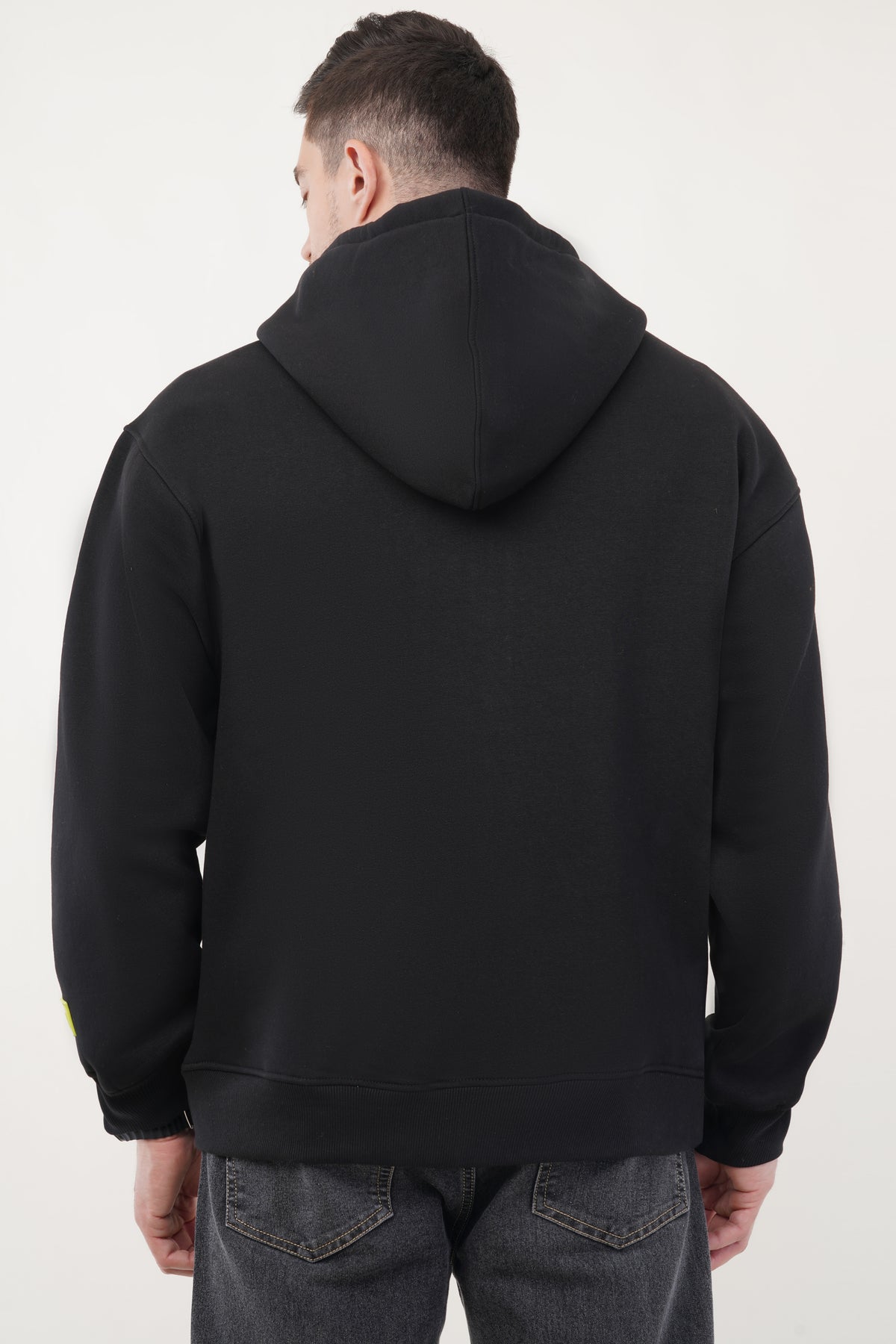 OVERSIZED BLACK ZIP HOODIE MEN