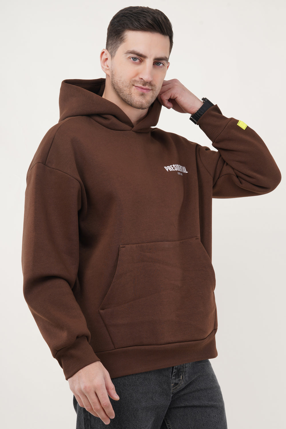 OVERSIZED OLD MONEY BROWN HOODIE MEN