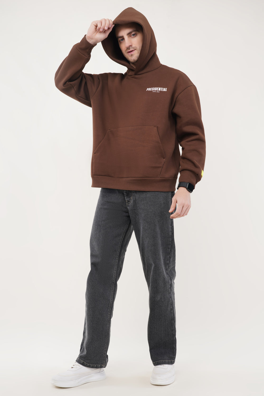OVERSIZED OLD MONEY BROWN HOODIE MEN