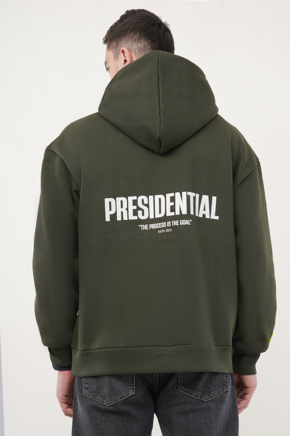 OVERSIZED OLIVE GREEN HOODIE MEN