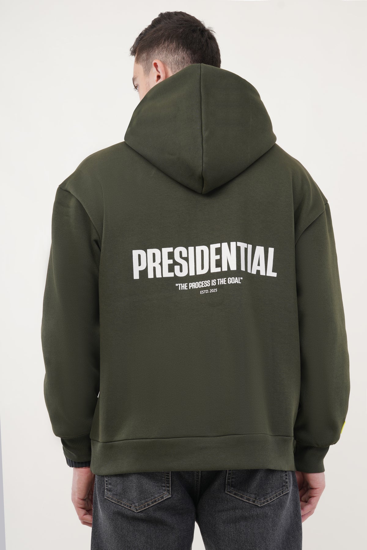 OVERSIZED OLIVE GREEN HOODIE MEN