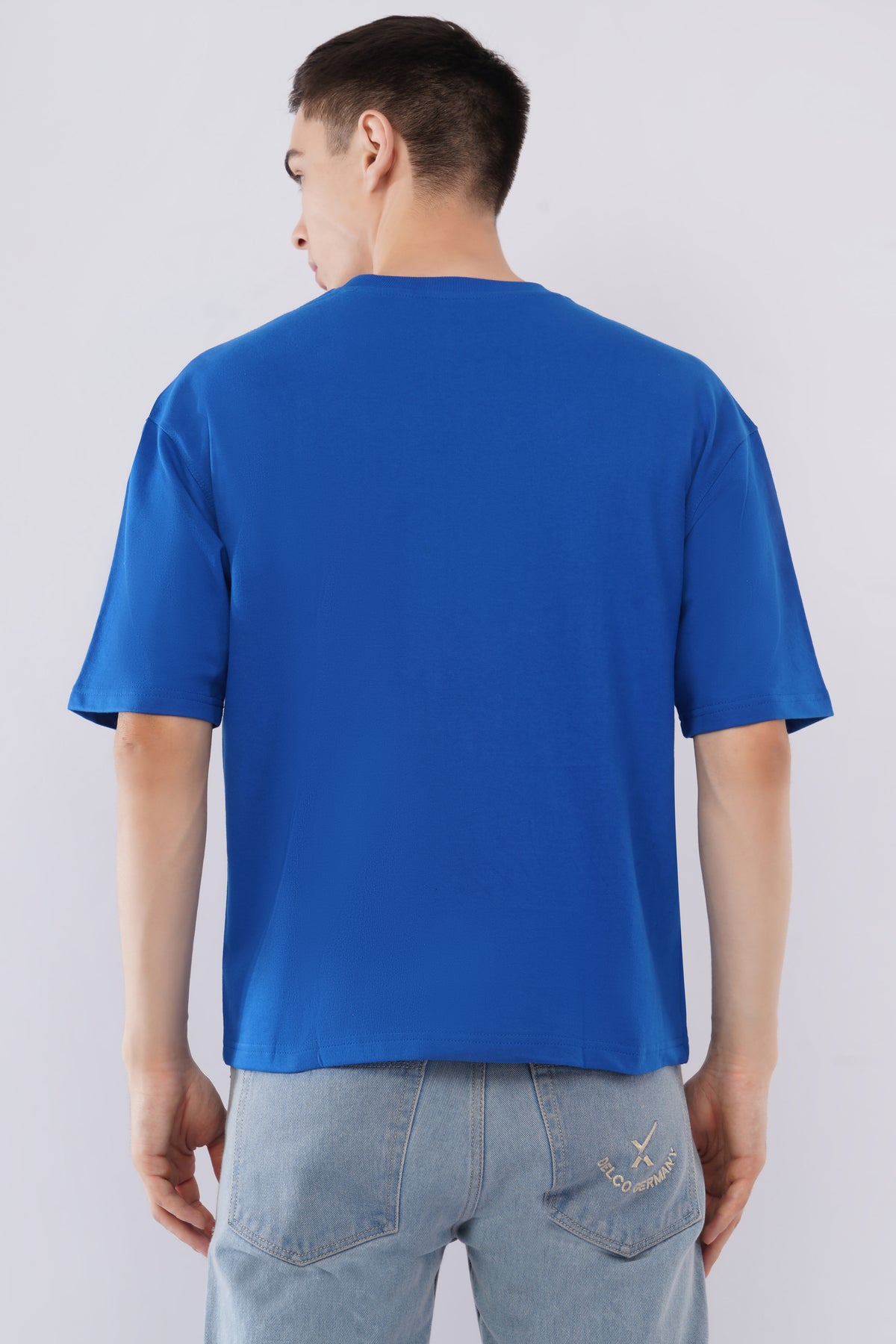 Men’s Boxy Fit Oversized T-Shirt – Royal Blue 1991 Print
