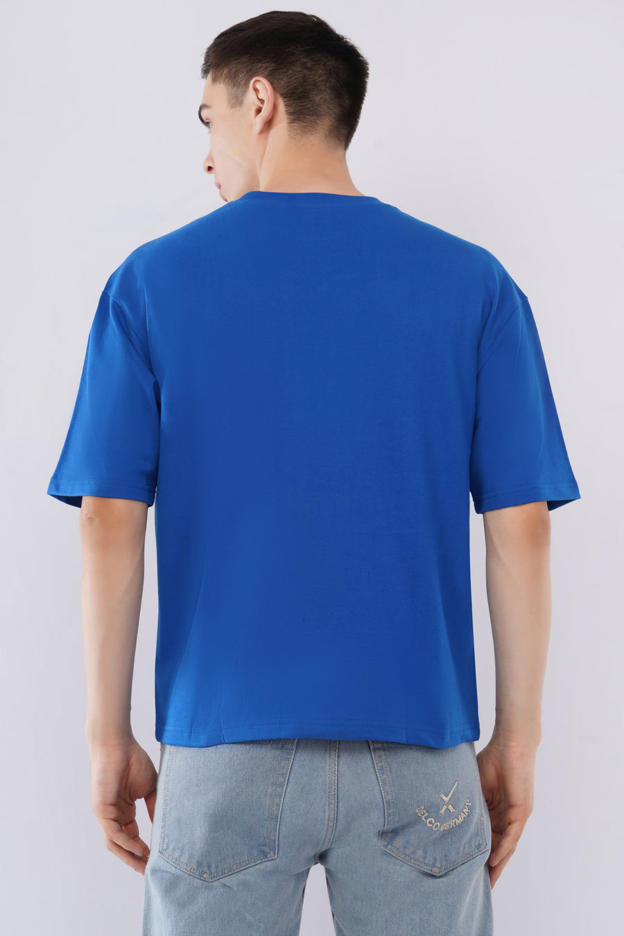 Men’s Boxy Fit Oversized T-Shirt – Royal Blue 1991 Print