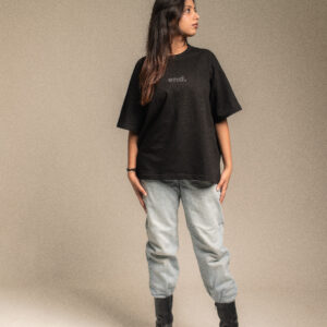 WOMEN OVERSIZED HEAVY WEIGHT TSHIRT BLACK
