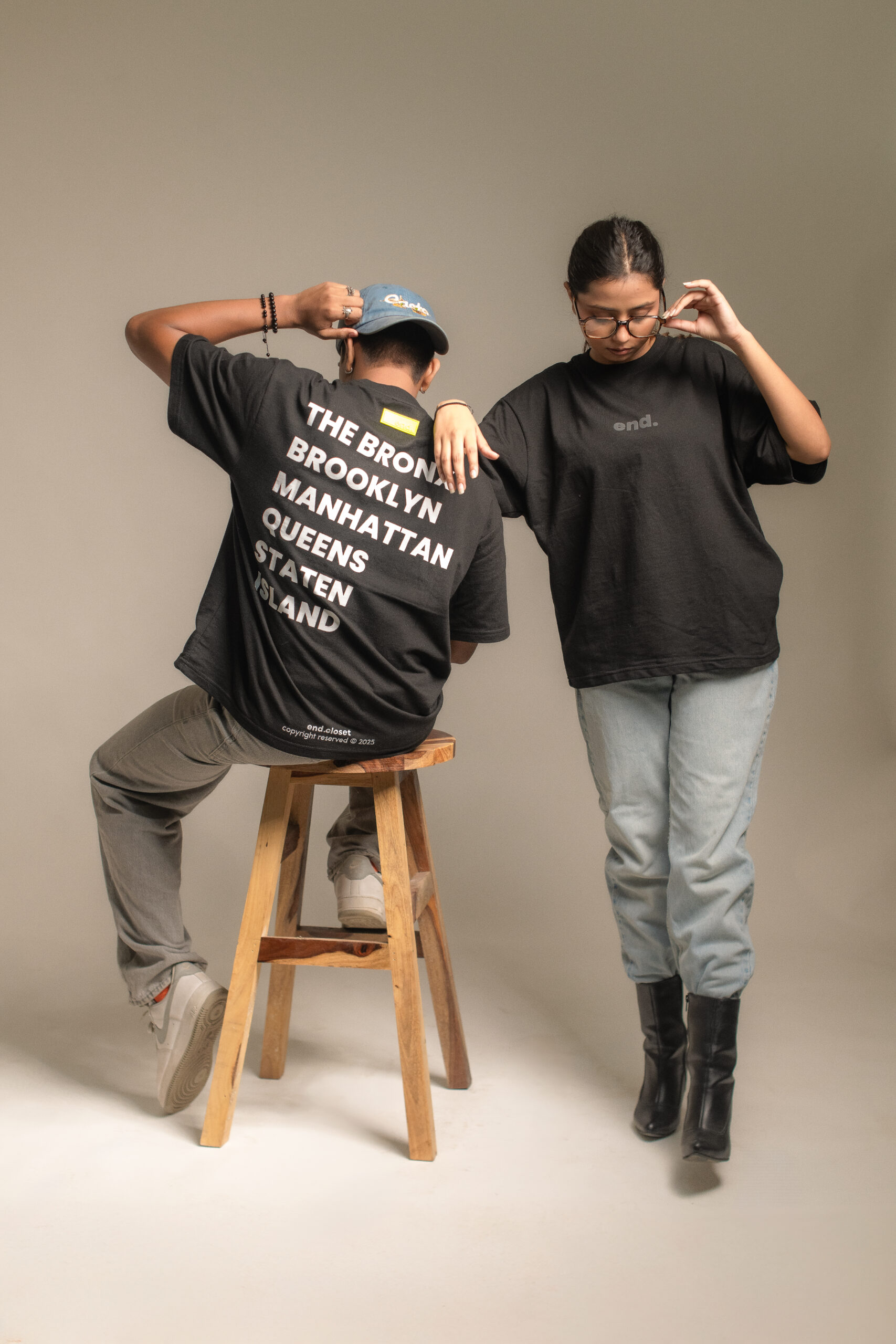 WOMEN OVERSIZED HEAVY WEIGHT TSHIRT BLACK - Image 3