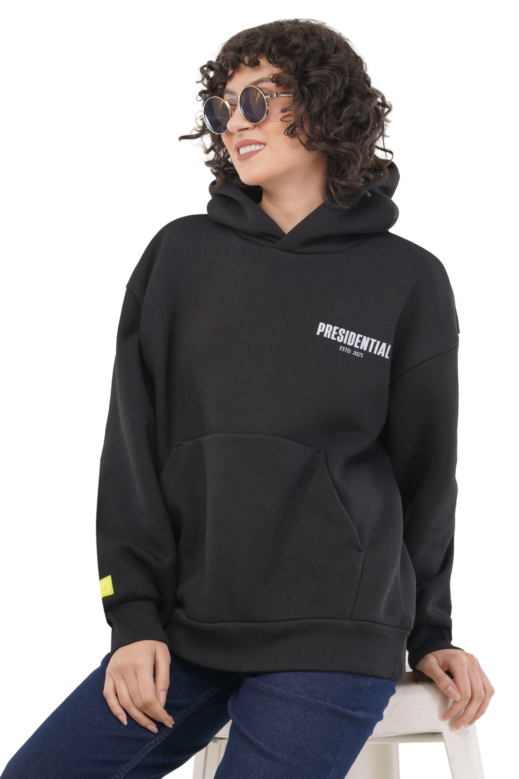 OVERSIZED BLACK HOODIE WOMEN - Image 4