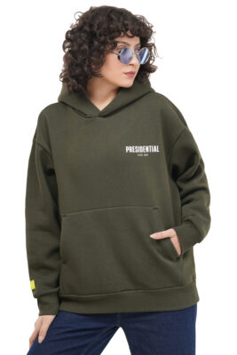OVERSIZED OLIVE GREEN HOODIE WOMEN