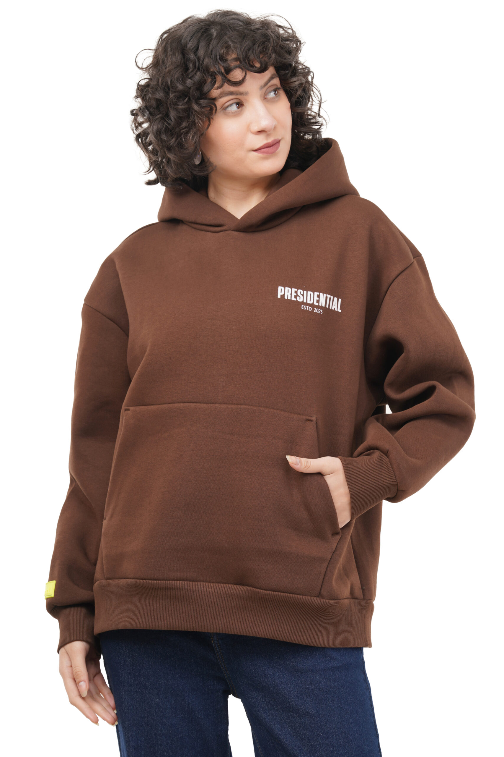 OVERSIZED OLD BROWM HOODIE WOMEN - Image 5
