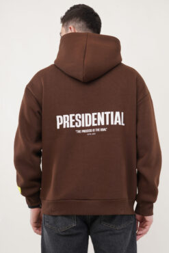 OVERSIZED OLD MONEY BROWN HOODIE MEN