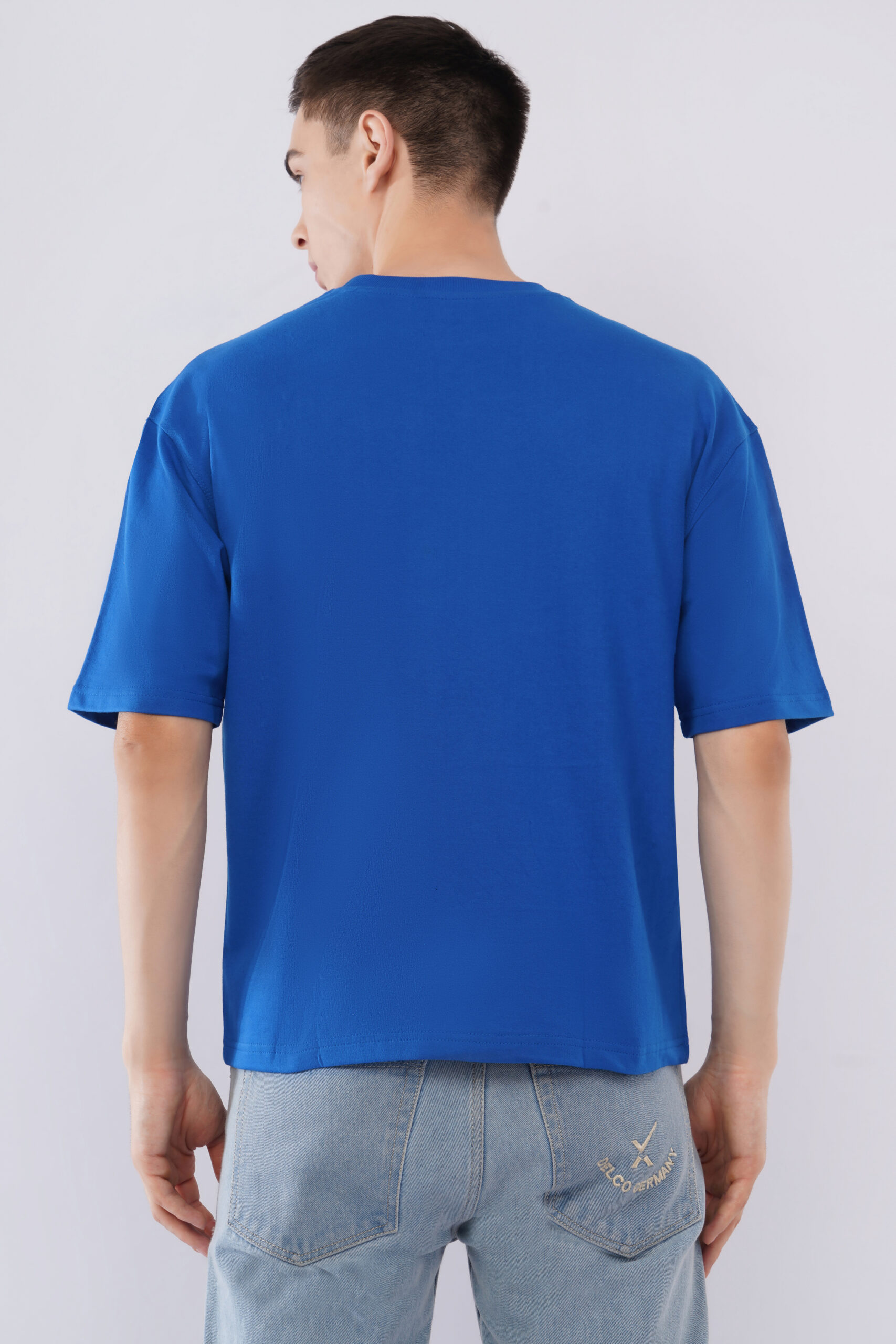 MEN BOXY FIT ROYAL BLUE T SHIRT - Image 5
