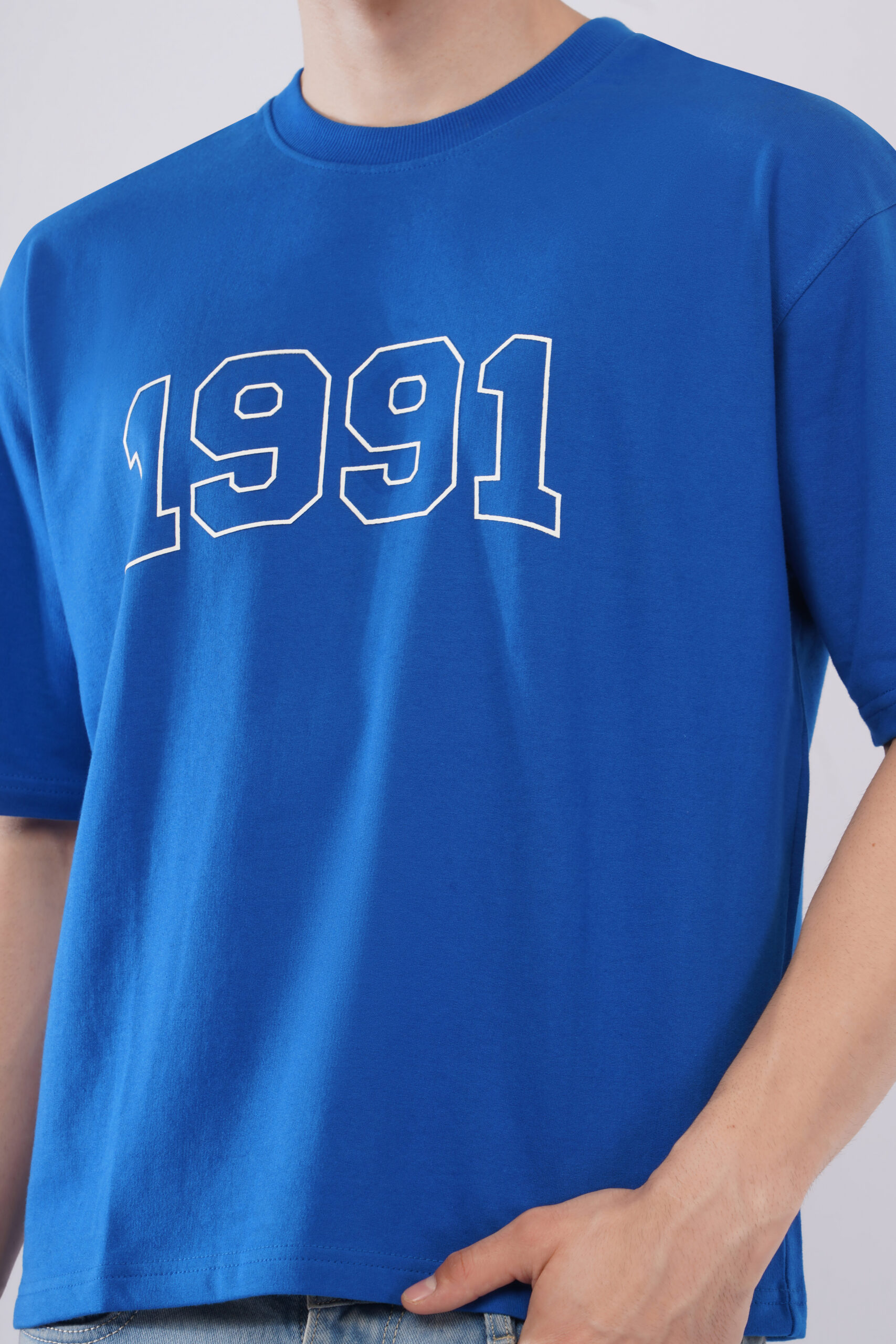 MEN BOXY FIT ROYAL BLUE T SHIRT - Image 3