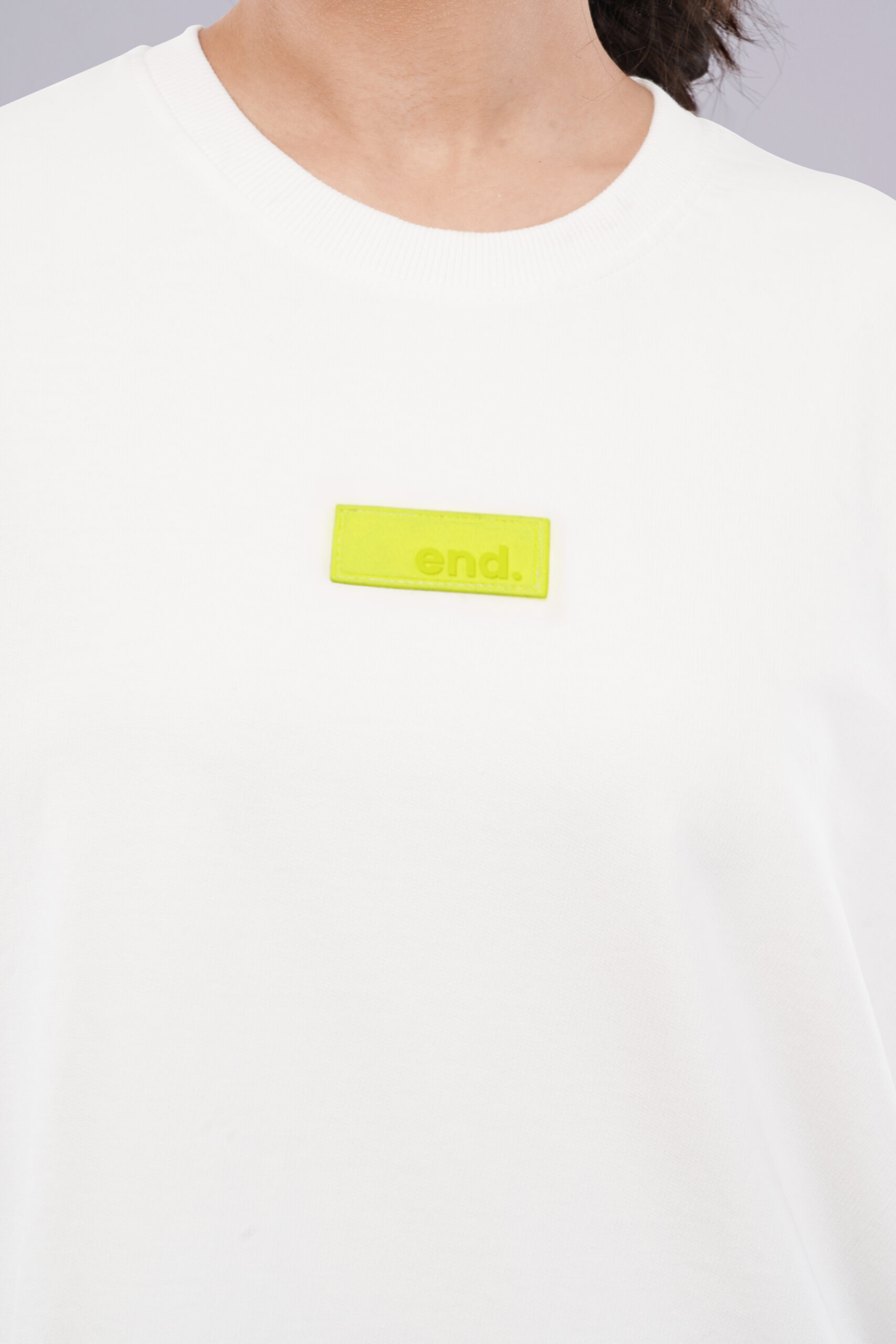Women's Boxy Fit Oversized T-Shirt – White Pause. Print - Image 4