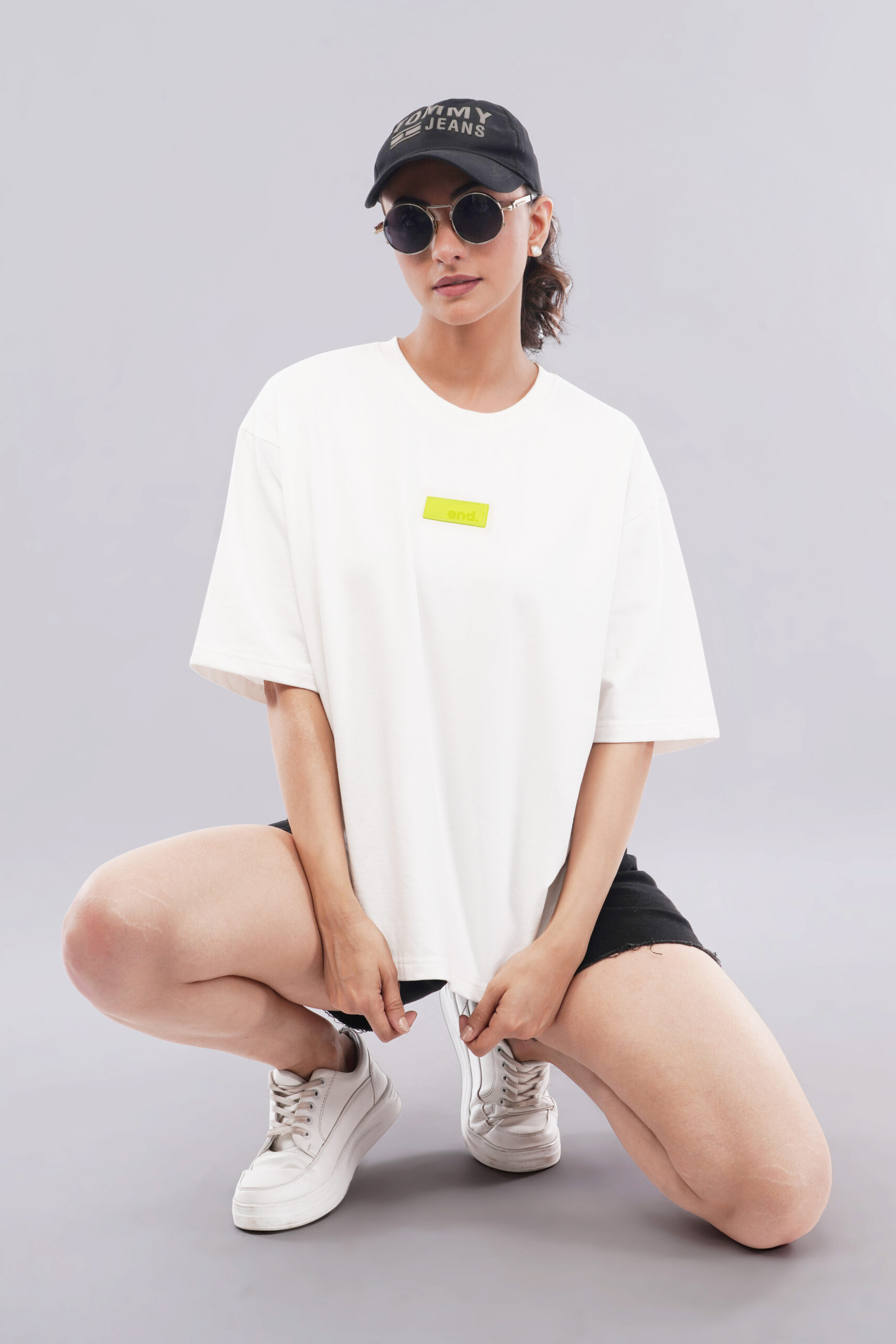 Women's Boxy Fit Oversized T-Shirt – White Pause. Print - Image 2